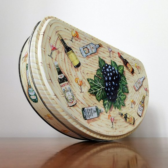 60s Cocktail Basket Grapes Tin Huntley + Palmer’s - Picture 5 of 9